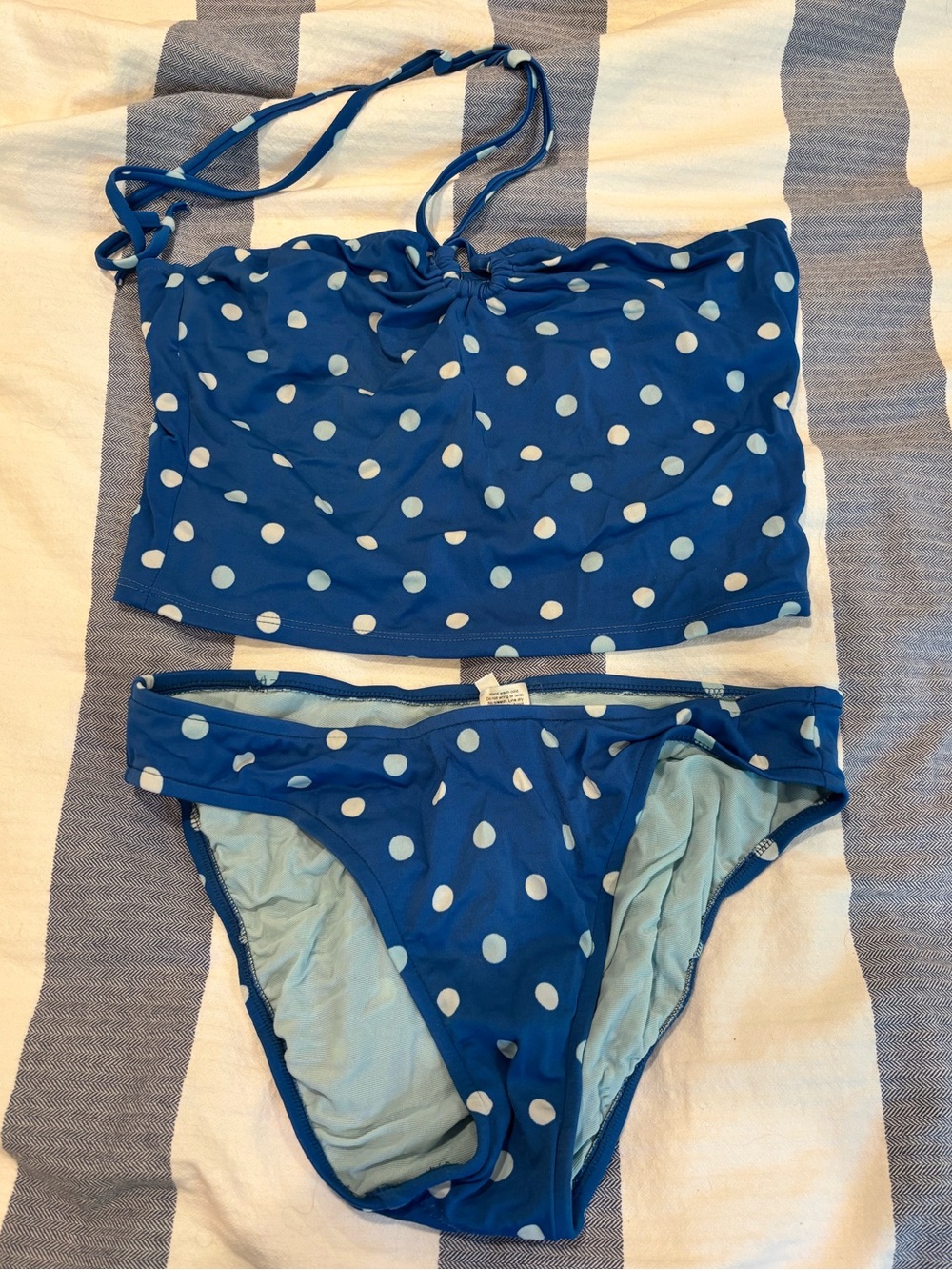 J. Crew Polka Dot Two-Piece Tankini Set